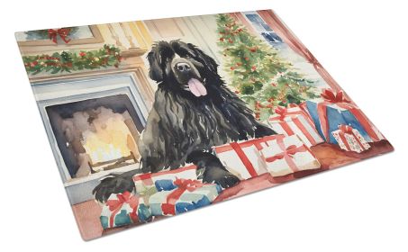 Newfoundland Cozy Christmas Glass Cutting Board Large Decorative Tempered Glass Kitchen Cutting and Serving Board Large Size Chopping Board