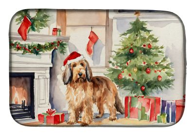 Otterhound Cozy Christmas Dish Drying Mat Absorbent Dish Drying Mat Pad for Kitchen Counter Dish Drainer Mat for Countertop, 14 x 21, Multicolor