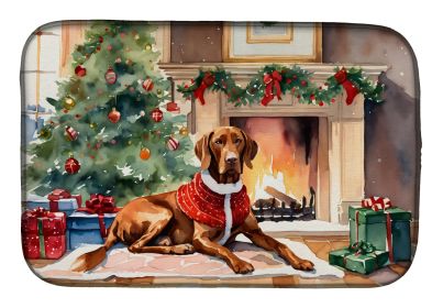 Vizsla Cozy Christmas Dish Drying Mat Absorbent Dish Drying Mat Pad for Kitchen Counter Dish Drainer Mat for Countertop, 14 x 21, Multicolor
