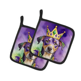Catahoula King of Mardi Gras Pair of Pot Holders Kitchen Heat Resistant Pot Holders Sets Oven Hot Pads for Cooking Baking BBQ, 7 1/2 x 7 1/2