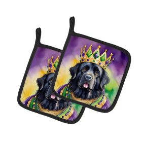 Newfoundland King of Mardi Gras Pair of Pot Holders Kitchen Heat Resistant Pot Holders Sets Oven Hot Pads for Cooking Baking BBQ, 7 1/2 x 7 1/2