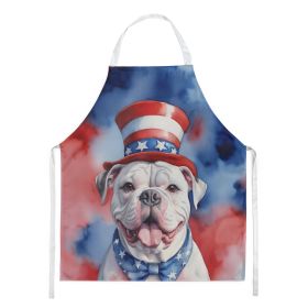 American Bulldog Patriotic American Apron Cooking Kitchen Server Baking Crafts Gardening for Adult Women Men, Unisex, Large, Multicolor