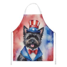 Cairn Terrier Patriotic American Apron Cooking Kitchen Server Baking Crafts Gardening for Adult Women Men, Unisex, Large, Multicolor