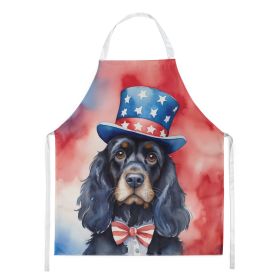 Cocker Spaniel Patriotic American Apron Cooking Kitchen Server Baking Crafts Gardening for Adult Women Men, Unisex, Large, Multicolor