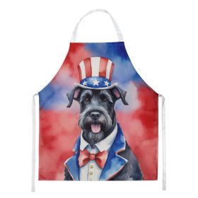 Giant Schnauzer Patriotic American Apron Cooking Kitchen Server Baking Crafts Gardening for Adult Women Men, Unisex, Large, Multicolor