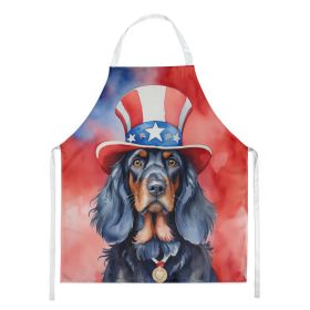 Gordon Setter Patriotic American Apron Cooking Kitchen Server Baking Crafts Gardening for Adult Women Men, Unisex, Large, Multicolor