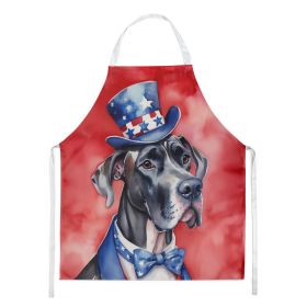 Great Dane Patriotic American Apron Cooking Kitchen Server Baking Crafts Gardening for Adult Women Men, Unisex, Large, Multicolor