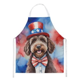 Labradoodle Patriotic American Apron Cooking Kitchen Server Baking Crafts Gardening for Adult Women Men, Unisex, Large, Multicolor