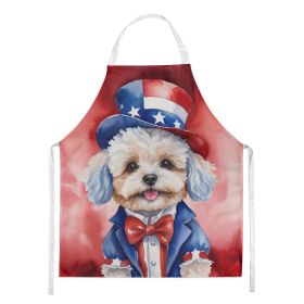 Maltipoo Patriotic American Apron Cooking Kitchen Server Baking Crafts Gardening for Adult Women Men, Unisex, Large, Multicolor