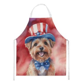 Norfolk Terrier Patriotic American Apron Cooking Kitchen Server Baking Crafts Gardening for Adult Women Men, Unisex, Large, Multicolor