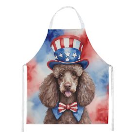 Poodle Patriotic American Apron Cooking Kitchen Server Baking Crafts Gardening for Adult Women Men, Unisex, Large, Multicolor