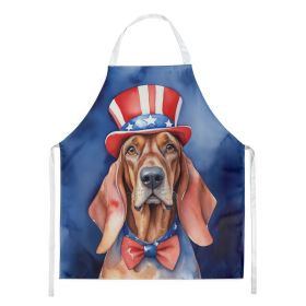Redbone Coonhound Patriotic American Apron Cooking Kitchen Server Baking Crafts Gardening for Adult Women Men, Unisex, Large, Multicolor
