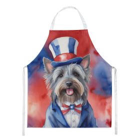 Skye Terrier Patriotic American Apron Cooking Kitchen Server Baking Crafts Gardening for Adult Women Men, Unisex, Large, Multicolor