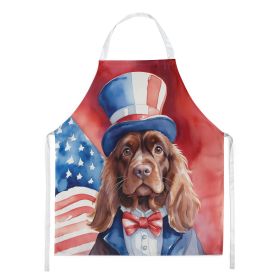 Sussex Spaniel Patriotic American Apron Cooking Kitchen Server Baking Crafts Gardening for Adult Women Men, Unisex, Large, Multicolor