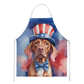 Vizsla Patriotic American Apron Cooking Kitchen Server Baking Crafts Gardening for Adult Women Men, Unisex, Large, Multicolor