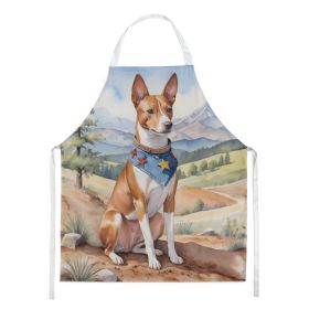 Basenji Cowboy Welcome Apron Cooking Kitchen Server Baking Crafts Gardening for Adult Women Men, Unisex, Large, Multicolor