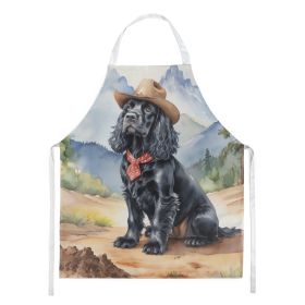 Cocker Spaniel Cowboy Welcome Apron Cooking Kitchen Server Baking Crafts Gardening for Adult Women Men, Unisex, Large, Multicolor