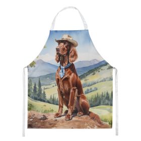 Irish Setter Cowboy Welcome Apron Cooking Kitchen Server Baking Crafts Gardening for Adult Women Men, Unisex, Large, Multicolor