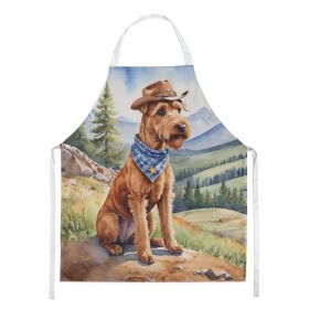 Irish Terrier Cowboy Welcome Apron Cooking Kitchen Server Baking Crafts Gardening for Adult Women Men, Unisex, Large, Multicolor