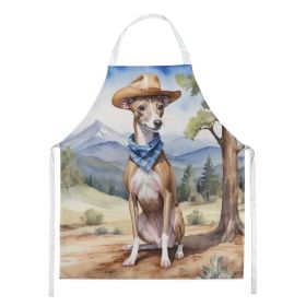 Italian Greyhound Cowboy Welcome Apron Cooking Kitchen Server Baking Crafts Gardening for Adult Women Men, Unisex, Large, Multicolor