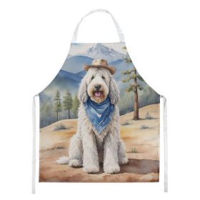 Komondor Cowboy Welcome Apron Cooking Kitchen Server Baking Crafts Gardening for Adult Women Men, Unisex, Large, Multicolor