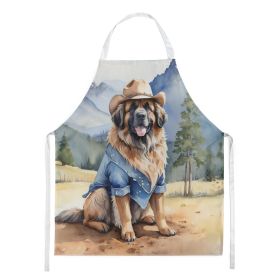 Leonberger Cowboy Welcome Apron Cooking Kitchen Server Baking Crafts Gardening for Adult Women Men, Unisex, Large, Multicolor