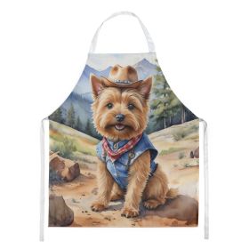 Norwich Terrier Cowboy Welcome Apron Cooking Kitchen Server Baking Crafts Gardening for Adult Women Men, Unisex, Large, Multicolor