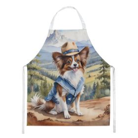 Papillon Cowboy Welcome Apron Cooking Kitchen Server Baking Crafts Gardening for Adult Women Men, Unisex, Large, Multicolor