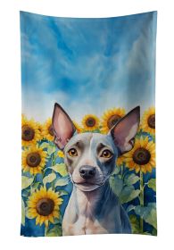 American Hairless Terrier in Sunflowers Kitchen Towel Dish Cloths Guest Hand Towel Decorative Bathroom Towel for Face,Tea, Dishcloth, Kitchen and Bath