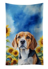 Beagle in Sunflowers Kitchen Towel Dish Cloths Guest Hand Towel Decorative Bathroom Towel for Face,Tea, Dishcloth, Kitchen and Bath