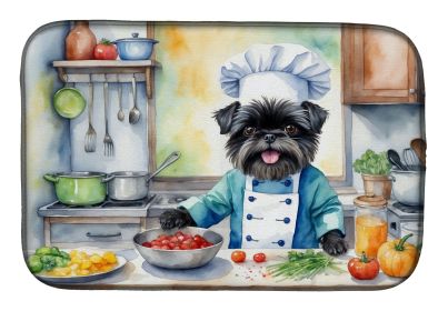 Affenpinscher The Chef Dish Drying Mat Absorbent Dish Drying Mat Pad for Kitchen Counter Dish Drainer Mat for Countertop, 14 x 21, Multicolor