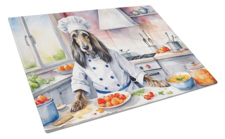 Afghan Hound The Chef Glass Cutting Board Decorative Tempered Glass Kitchen Cutting and Serving Board Large Size Chopping Board