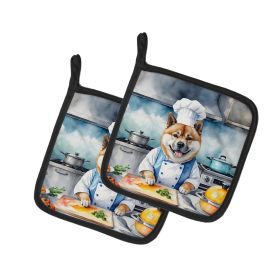 Akita The Chef Pair of Pot Holders Kitchen Heat Resistant Pot Holders Sets Oven Hot Pads for Cooking Baking BBQ, 7 1/2 x 7 1/2