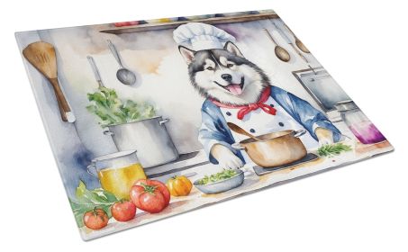 Alaskan Malamute The Chef Glass Cutting Board Decorative Tempered Glass Kitchen Cutting and Serving Board Large Size Chopping Board