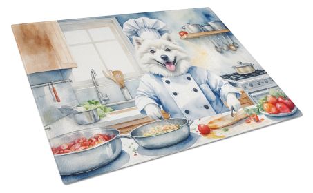 American Eskimo The Chef Glass Cutting Board Decorative Tempered Glass Kitchen Cutting and Serving Board Large Size Chopping Board