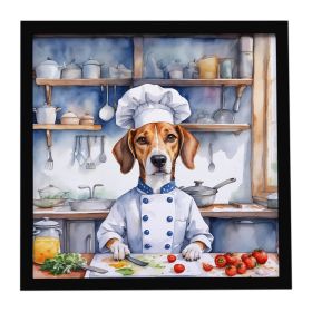 American Foxhound The Chef Framed Metal Print Bathroom, Kitchen, Office, Home Decor Wall Art Ready to Hang, Square, 8X8