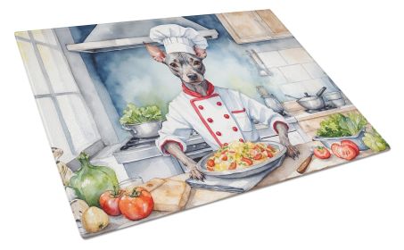 American Hairless Terrier The Chef Glass Cutting Board Decorative Tempered Glass Kitchen Cutting and Serving Board Large Size Chopping Board