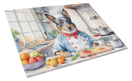 Australian Cattle Dog The Chef Glass Cutting Board Decorative Tempered Glass Kitchen Cutting and Serving Board Large Size Chopping Board