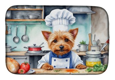 Australian Terrier The Chef Dish Drying Mat Absorbent Dish Drying Mat Pad for Kitchen Counter Dish Drainer Mat for Countertop, 14 x 21, Multicolor