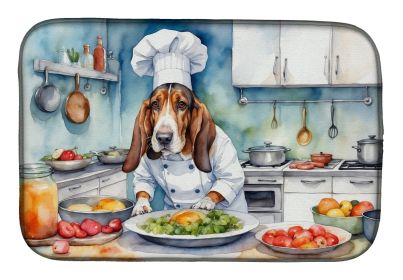 Basset Hound The Chef Dish Drying Mat Absorbent Dish Drying Mat Pad for Kitchen Counter Dish Drainer Mat for Countertop, 14 x 21, Multicolor