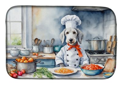 Bedlington Terrier The Chef Dish Drying Mat Absorbent Dish Drying Mat Pad for Kitchen Counter Dish Drainer Mat for Countertop, 14 x 21, Multicolor