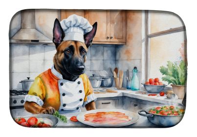 Belgian Malinois The Chef Dish Drying Mat Absorbent Dish Drying Mat Pad for Kitchen Counter Dish Drainer Mat for Countertop, 14 x 21, Multicolor