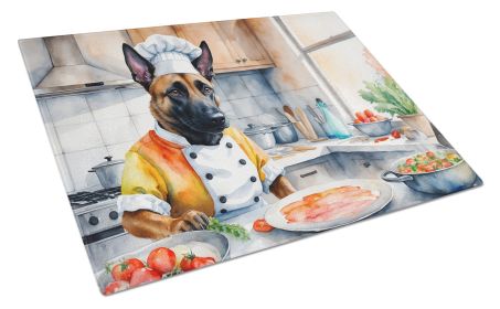 Belgian Malinois The Chef Glass Cutting Board Decorative Tempered Glass Kitchen Cutting and Serving Board Large Size Chopping Board