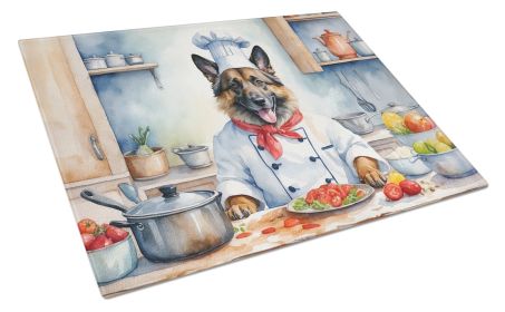 Belgian Tervuren The Chef Glass Cutting Board Decorative Tempered Glass Kitchen Cutting and Serving Board Large Size Chopping Board