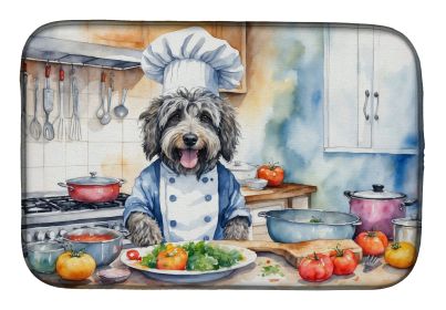 Bergamasco Sheepdog The Chef Dish Drying Mat Absorbent Dish Drying Mat Pad for Kitchen Counter Dish Drainer Mat for Countertop, 14 x 21, Multicolor