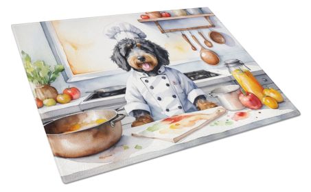 Bernedoodle The Chef Glass Cutting Board Decorative Tempered Glass Kitchen Cutting and Serving Board Large Size Chopping Board