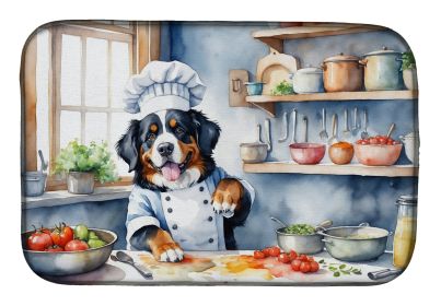 Bernese Mountain Dog The Chef Dish Drying Mat Absorbent Dish Drying Mat Pad for Kitchen Counter Dish Drainer Mat for Countertop, 14 x 21, Multicolor