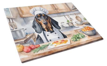 Black and Tan Coonhound The Chef Glass Cutting Board Decorative Tempered Glass Kitchen Cutting and Serving Board Large Size Chopping Board
