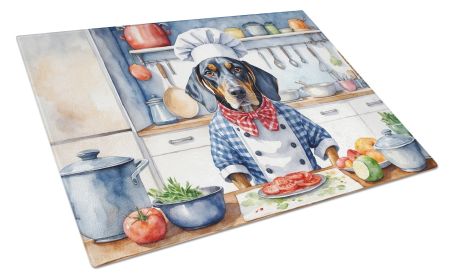 Bluetick Coonhound The Chef Glass Cutting Board Decorative Tempered Glass Kitchen Cutting and Serving Board Large Size Chopping Board