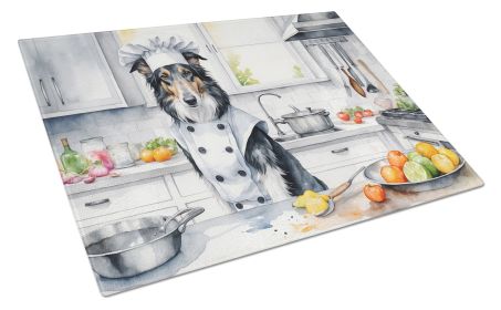 Borzoi The Chef Glass Cutting Board Decorative Tempered Glass Kitchen Cutting and Serving Board Large Size Chopping Board